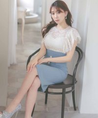 Tika/ティカ Tika キャバドレス [Anella/アネラ] レースフリル袖 ハイウエスト切り替え 膝丈タイドレス (Sサイズ～Lサイズ)/508275460