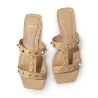 CARRANO /カラーノ CARRANO スクエアトゥスタッズフラットサンダル/508275531