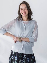 Viaggio Blu/ビアッジョブルー Viaggio Blu ラメニットカーディガン≪手洗い可能≫/508275642