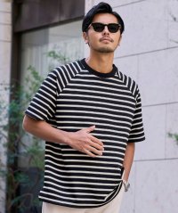 CavariA/キャバリア CavariA CavariA クルーネック ボーダースピンドル半袖Tシャツ/508275671