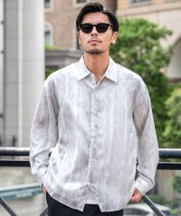 CavariA/キャバリア CavariA CavariA ムラ染めプリント長袖レギュラーカラーシャツ/508275684