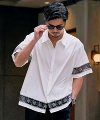 CavariA/キャバリア CavariA CavariA レース使い半袖シャツ/508275687
