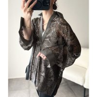 Classical Elf/クラシカルエルフ Classical Elf 上品な透け感×大人カジュアル。レースオーバーサイズシャツブラウス（長袖）/508275816