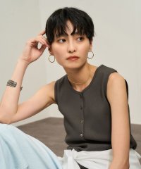 サロン　アダム　エ　ロペ/【WEB限定】プリマベールリブヘンリーネックノースリーブプルオーバー［UVケア・洗える］/508275881