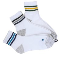 TopIsm/トップイズム TopIsm Healthknit ヘルスニット3足セット ジャガード スラブ ボーダー ライン入り スニーカーソックス クォーターソックス ショ/504347294