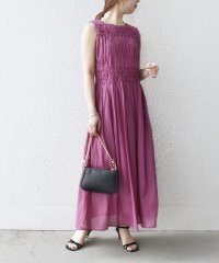SHIPS any WOMEN/《一部追加予約》【WEB限定】SHIPS any: ハンドスモッキング  コットン フレア ノースリーブ ワンピース/506240308