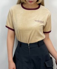 NICOLE CLUB/ベロア刺繍Tシャツ/508241084