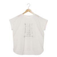 Three Four Time /スリーフォータイム Three Four Time 箔プリントルーズTシャツ/508268264