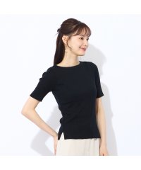Liliane Burty ECLAT/【S・Mサイズ】ラメリブジャージー　半袖Tシャツ(ブラック)/508276522