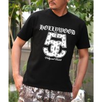 LUXSTYLE/ラグスタイル LUXSTYLE Hollywood rich.&(ハリウッドリッチドットアンド)ロゴプリント浅型Vネック半袖Tシャツ/Tシャツ トップス メンズ/508276691