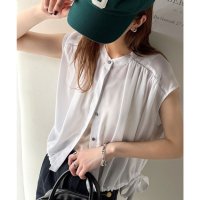 Classical Elf/クラシカルエルフ Classical Elf 清楚感に大人の甘さをプラス。リボンヘムクロップドギャザーブラウス（ショート丈）/508276777