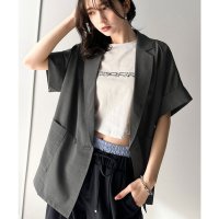 クラシカルエルフ/クラシカルエルフ Classical Elf 大人の抜け感を楽しむ。麻調シアードルマンショートスリーブジャケット/508276779