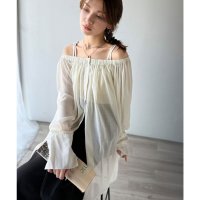 Classical Elf/クラシカルエルフ Classical Elf 着るたび煌めきときめく。2wayオフショルチュニックギャザーシアーシャツ（長袖）/508276782
