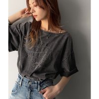 Classical Elf/クラシカルエルフ Classical Elf 綿100%メンズライクヴィンテージウォッシュ☆前後2way刺繍ワイドネックTシャツ/508276787