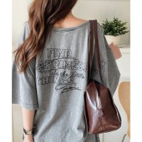 Classical Elf/クラシカルエルフ Classical Elf 綿100%メンズライクヴィンテージウォッシュ☆前後2way刺繍ワイドネックTシャツ/508276787