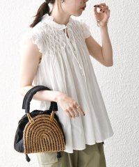SHIPS any WOMEN/SHIPS any:〈洗濯機可能〉ハンドスモッキング コットン ノースリーブ ブラウス/508276816