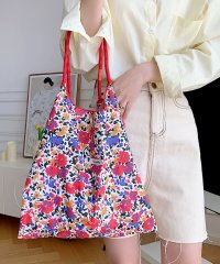 florge/フロージュ florge 【大容量・軽い◎】フラワーリボン総柄ショッピングバッグ/エコバッグ/サブバッグ/508277292