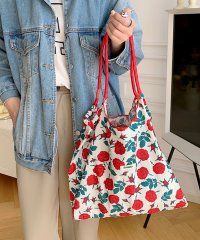 florge/フロージュ florge 【大容量・軽い◎】フラワーリボン総柄ショッピングバッグ/エコバッグ/サブバッグ/508277292