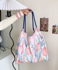 florge/フロージュ florge 【大容量・軽い◎】フラワーリボン総柄ショッピングバッグ/エコバッグ/サブバッグ/508277292