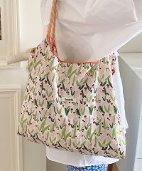 florge/フロージュ florge 【大容量・軽い◎】フラワーリボン総柄ショッピングバッグ/エコバッグ/サブバッグ/508277292