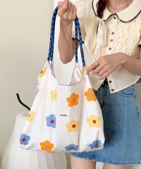 florge/フロージュ florge 【大容量・軽い◎】フラワーリボン総柄ショッピングバッグ/エコバッグ/サブバッグ/508277292