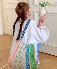 florge/フロージュ florge 【大容量・軽い◎】フラワーリボン総柄ショッピングバッグ/エコバッグ/サブバッグ/508277292