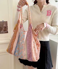 florge/フロージュ florge 【大容量・軽い◎】フラワーリボン総柄ショッピングバッグ/エコバッグ/サブバッグ/508277292