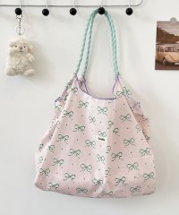 florge/フロージュ florge 【大容量・軽い◎】フラワーリボン総柄ショッピングバッグ/エコバッグ/サブバッグ/508277292