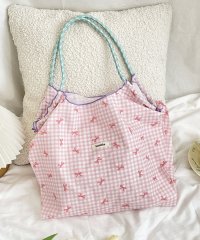 florge/フロージュ florge 【大容量・軽い◎】フラワーリボン総柄ショッピングバッグ/エコバッグ/サブバッグ/508277292