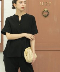 OPAQUE.CLIP/《5色展開/SS－LLサイズ》スキッパー金ボタンブラウス/セットアップ対応【防シワ/ストレッチ/洗濯機洗い可】/508277429