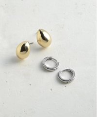 GOLDY/ゴールディ GOLDY 【】ツインクロス＆ミニマル ライン 2ペア ピアス ゴールド シルバー / 1200910/505745267