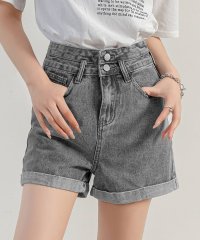 TeddyShop/テディショップ Teddyshop レディース ハイウエストロールアップでブルボタンショートデニムパンツ/506246513