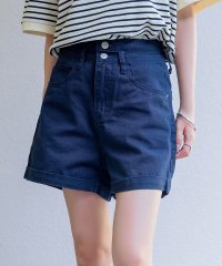 TeddyShop/テディショップ Teddyshop レディース ハイウエストロールアップでブルボタンショートデニムパンツ/506246513