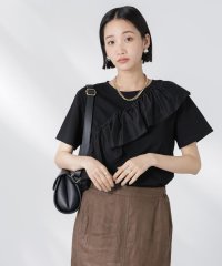 NANO universe/アシンメトリーフリル異素材コンビTシャツ/508202633