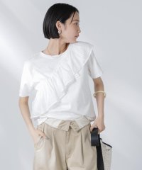 NANO universe/アシンメトリーフリル異素材コンビTシャツ/508202633