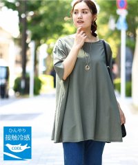 eur3/【大きいサイズ/接触冷感】カノコバックフレアチュニック/508277668