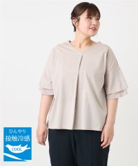 eur3/【大きいサイズ/接触冷感】Vネックシルケット天竺カットソー/508277674
