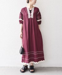SHIPS any WOMEN/bon_meur:〈洗濯機可能〉ジオメトリック エンブロイダリー パフ マキシ ワンピース/508277795