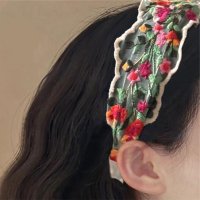 REAL STYLE/リアルスタイル REAL STYLE カチューシャ ヘアバンド 幅広 痛くない レディース キッズ 花 刺繍 髪飾り ヘアアレンジ 透け感 シースルー シアー /508278204