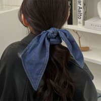 REAL STYLE/リアルスタイル REAL STYLE シュシュ リボン ヘアゴム レディース おしゃれ 子供 キッズ デニム 大きめ ヘアアクセサリー ヘアアレンジ まとめ髪 /508278205