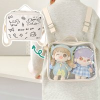 REAL STYLE/リアルスタイル REAL STYLE 痛バッグ ショルダーバッグ ミニリュック メッシュ 缶バッジ ぬいぐるみ ぬいバッグ クリア 透明 レディース 軽い 推し/508278236