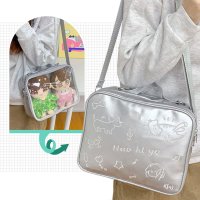REAL STYLE/リアルスタイル REAL STYLE 痛バッグ ショルダーバッグ ミニリュック メッシュ 缶バッジ ぬいぐるみ ぬいバッグ クリア 透明 レディース 軽い 推し/508278236