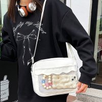 REAL STYLE/リアルスタイル REAL STYLE 痛バッグ ショルダーバッグ レディース メッシュボード付き 缶バッジ アニメ 軽い 斜めがけ クリアバッグ 推し活 グッズ/508278241
