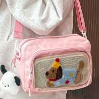 REAL STYLE/リアルスタイル REAL STYLE 痛バッグ ショルダーバッグ レディース メッシュボード付き 缶バッジ アニメ 軽い 斜めがけ クリアバッグ 推し活 グッズ/508278243