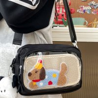 REAL STYLE/リアルスタイル REAL STYLE 痛バッグ ショルダーバッグ レディース メッシュボード付き 缶バッジ アニメ 軽い 斜めがけ クリアバッグ 推し活 グッズ/508278243