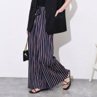 REAL STYLE/リアルスタイル REAL STYLE ワイドパンツ レディース きれいめ 夏 春 秋 ストライプ 涼しい ボトムス ズボン ゆったり 軽量 ウエストゴム カット/508278264
