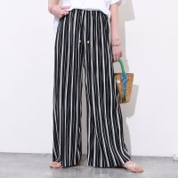 REAL STYLE/リアルスタイル REAL STYLE ワイドパンツ レディース きれいめ 夏 春 秋 ストライプ 涼しい ボトムス ズボン ゆったり 軽量 ウエストゴム カット/508278264