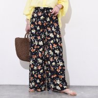 REAL STYLE/リアルスタイル REAL STYLE ワイドパンツ レディース きれいめ 夏 春 秋 花柄 涼しい ボトムス ズボン ゆったり 軽量 ウエストゴム カットオフ /508278266