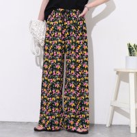 REAL STYLE/リアルスタイル REAL STYLE ワイドパンツ レディース きれいめ 夏 春 秋 花柄 涼しい ボトムス ズボン ゆったり 軽量 ウエストゴム カットオフ /508278266