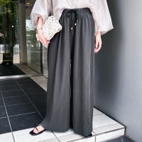 REAL STYLE/リアルスタイル REAL STYLE ワイドパンツ レディース きれいめ 夏 涼しい プリーツ セルフカット ガウチョ ボトムス ズボン ウエストゴム ゆったり/508278273